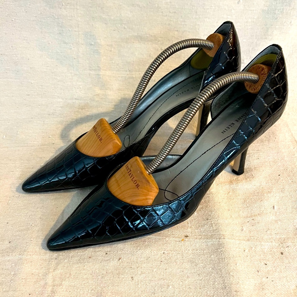 Anne Klein AK7 CHRISTA Black Croc Heels Size 10M